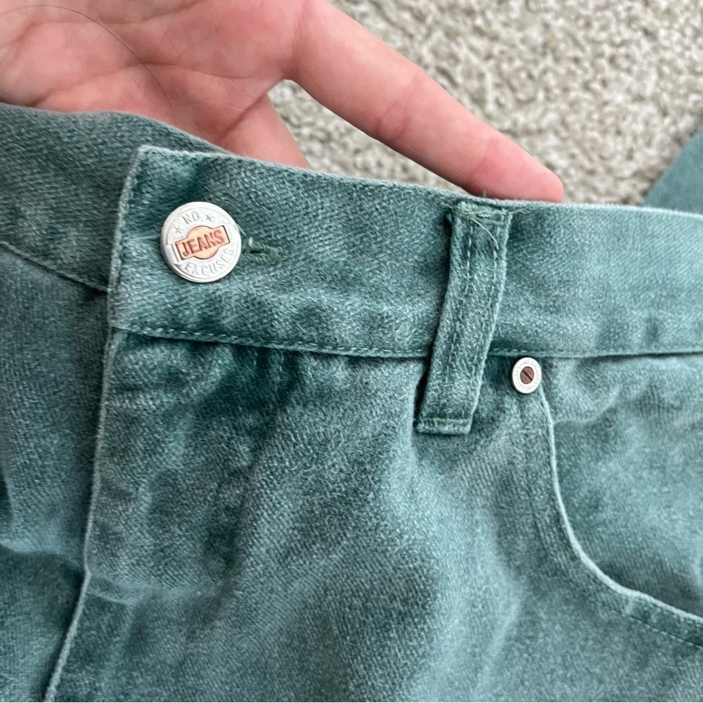 NO EXCUSES Vintage Green Mom Jeans Boyfriend sz. L - Picture 9 of 13